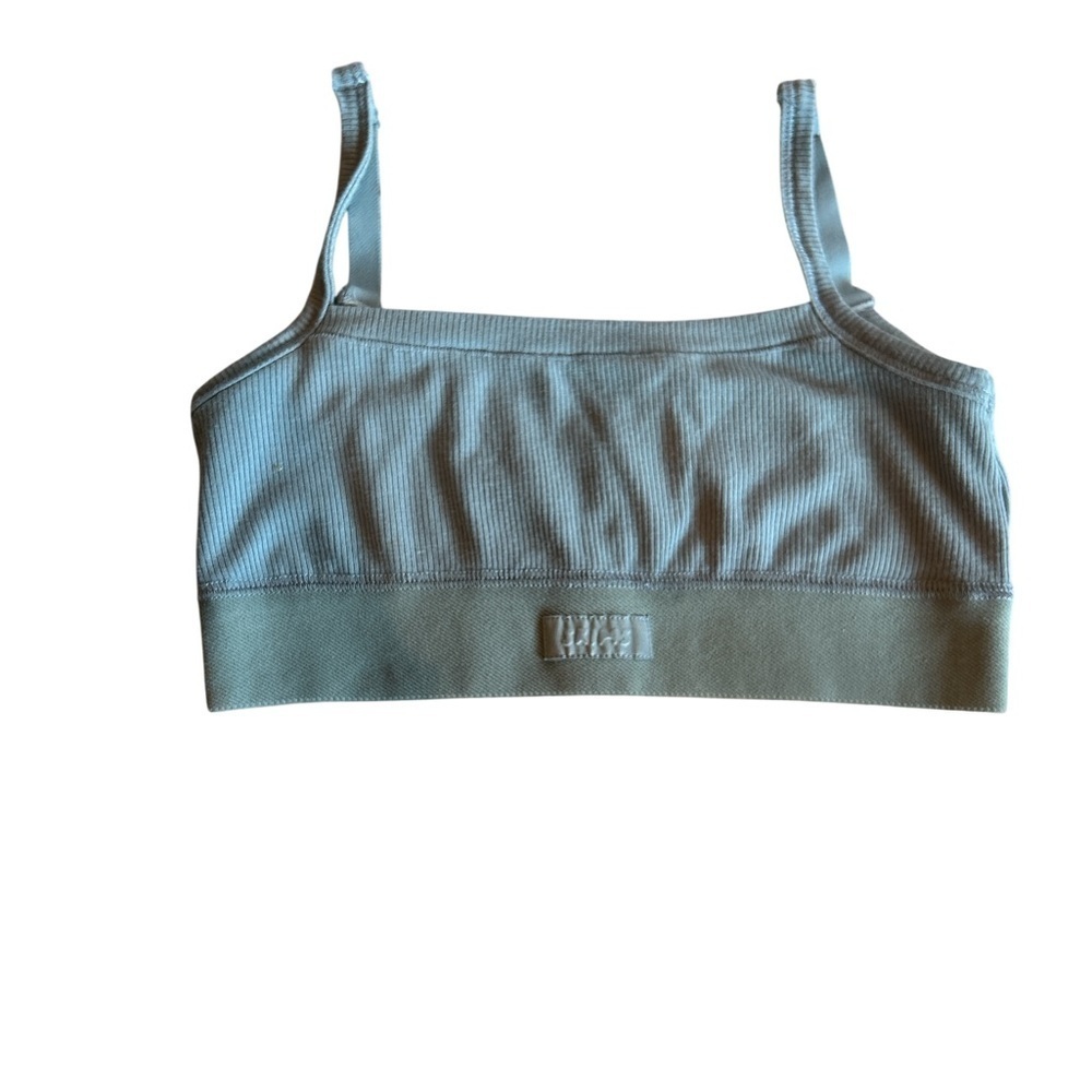 Skims Ribbed Bralette Crop Top Bra Blue Size Small Adjustable Straps Modal